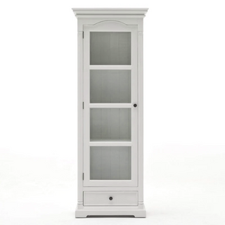 NovaSolo Provence display cabinet with a glass door in classic white