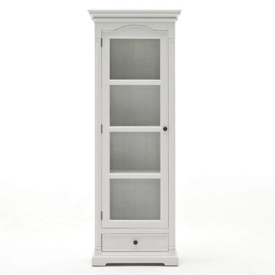 NovaSolo Provence display cabinet with a glass door in classic white