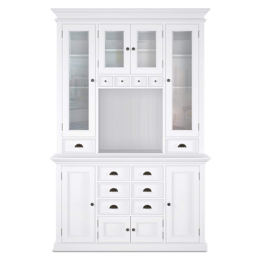 NovaSolo Halifax kitchen buffet with hutch in classic white