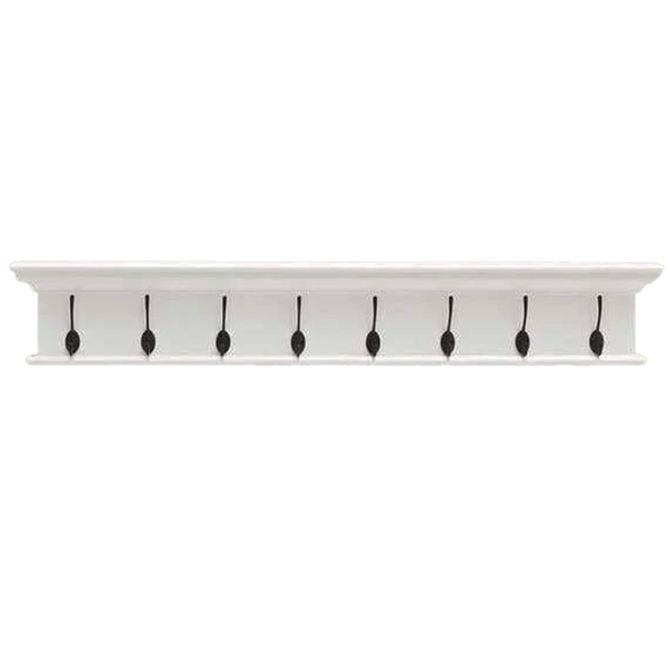 Halifax Coat Hanger Wall Unit 8 Hook - White | Marcottestyle