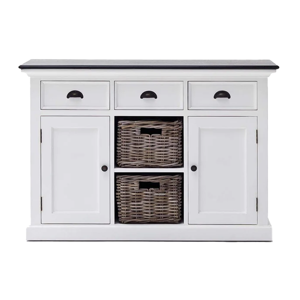 Halifax Contrast Buffet - White with Black Top | Marcottestyle