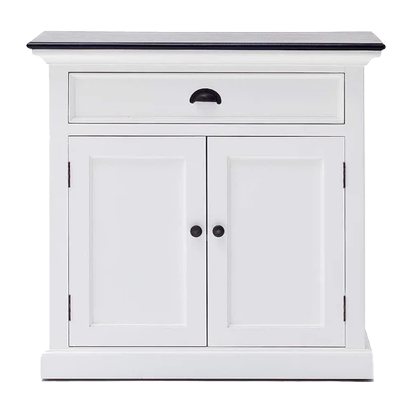 Halifax Contrast Small Buffet - White with Black Top | Marcottestyle