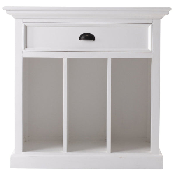 Halifax Grand Bedside Table with Dividers - Classic White | Marcottestyle