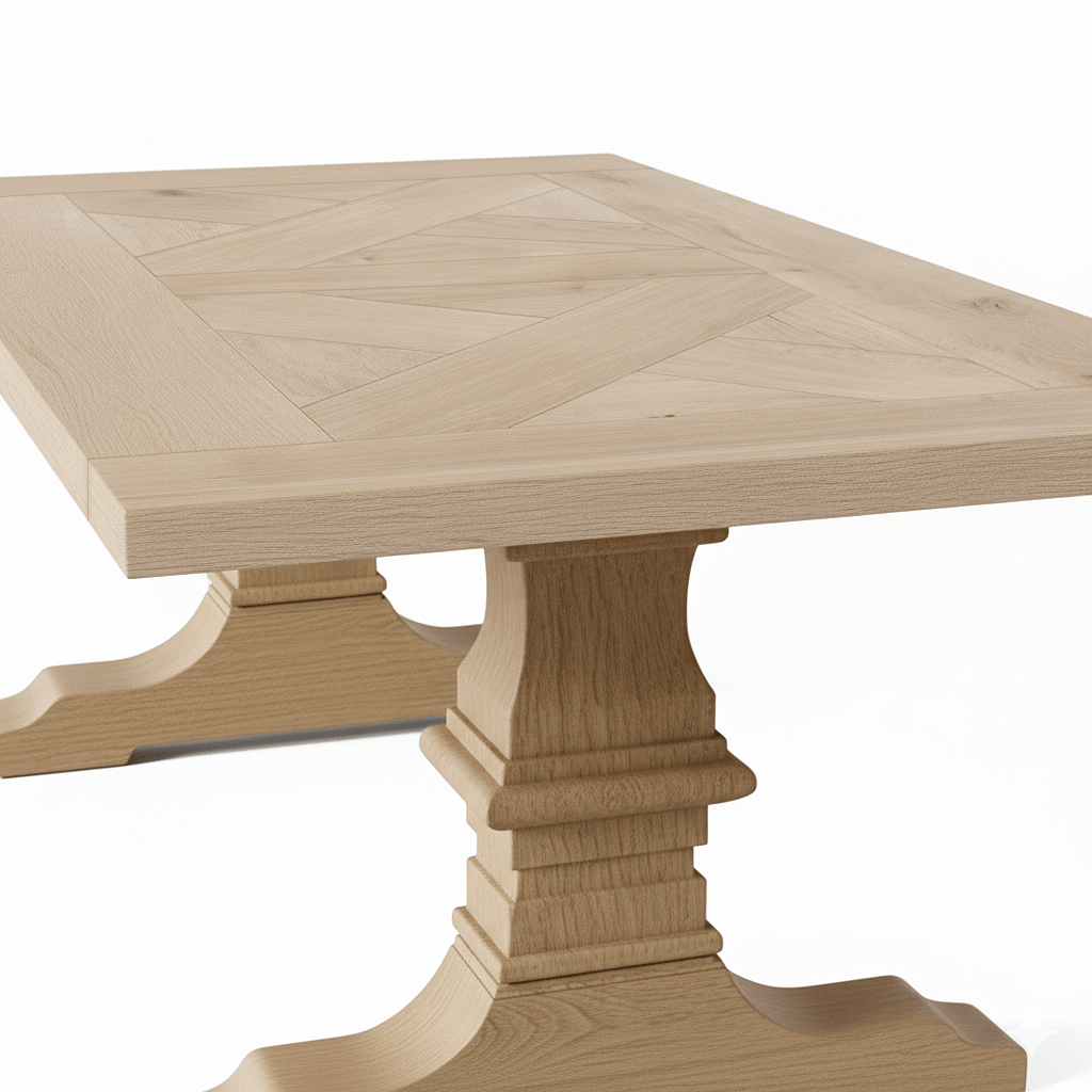 Dining Table Croza - Rustic Solid Oak Brushed - MCS L 200 x W 100 cm