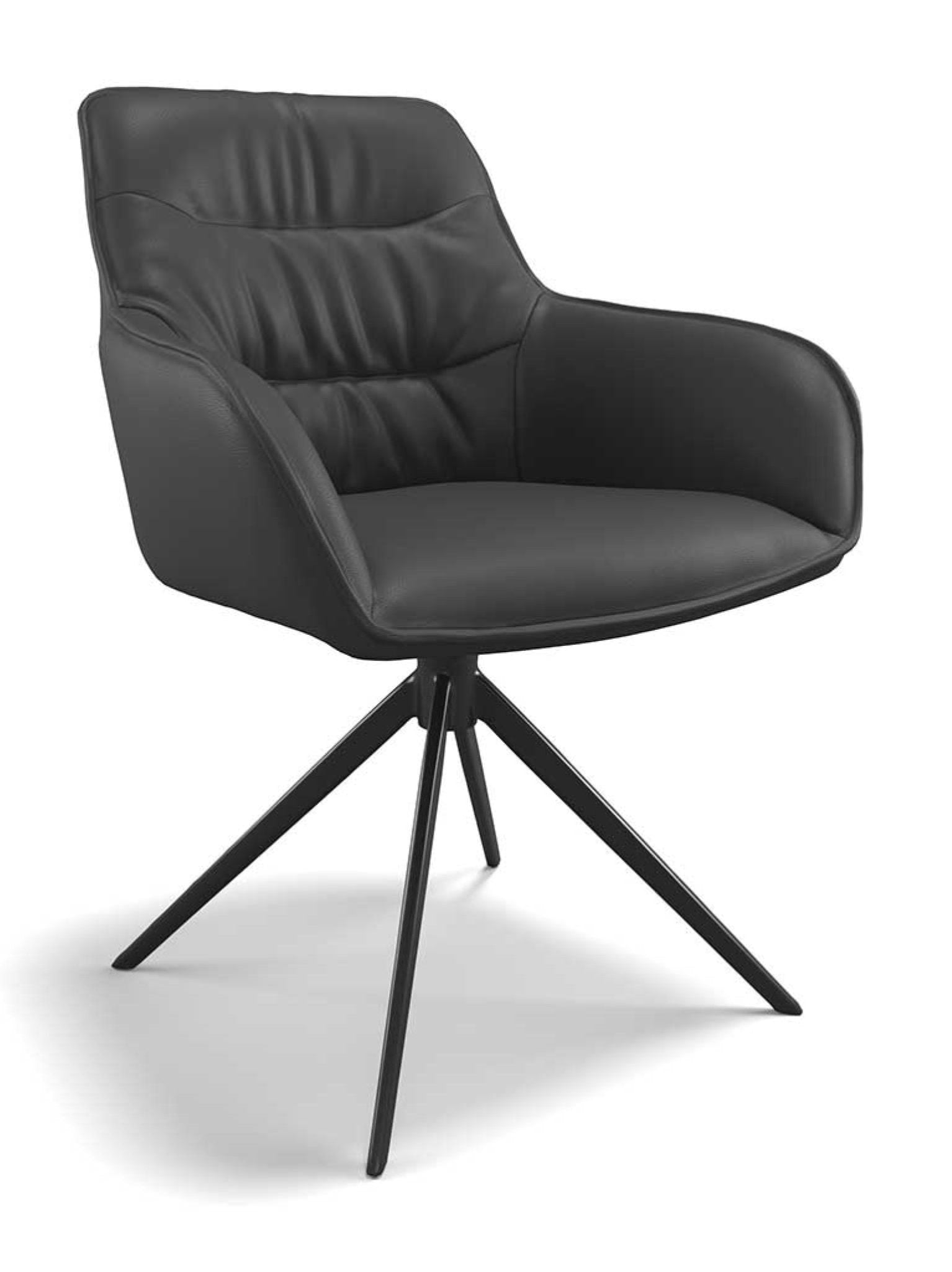 Eetkamerstoel Como leder zwart - MCS
