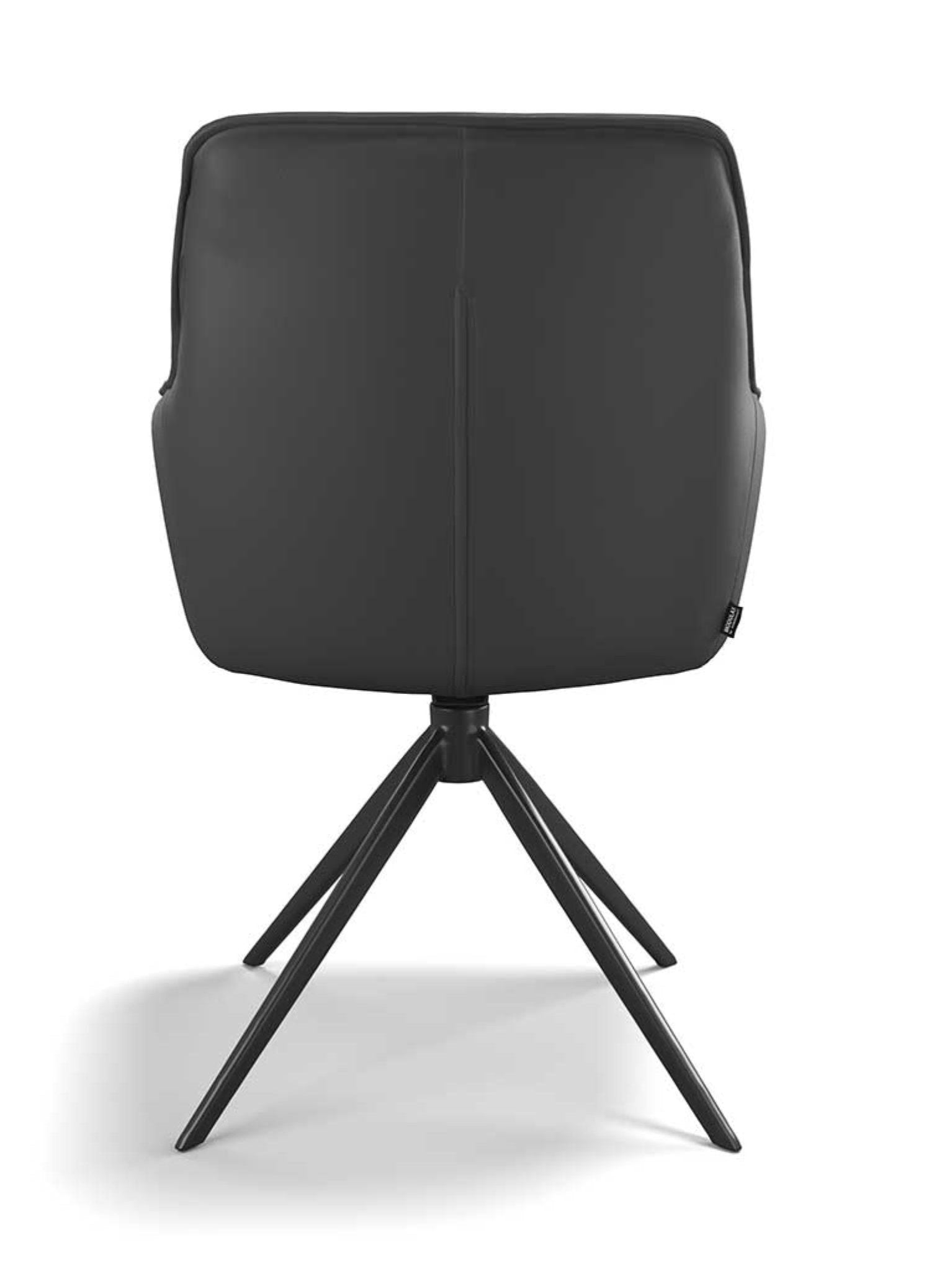 Eetkamerstoel Como leder zwart - MCS