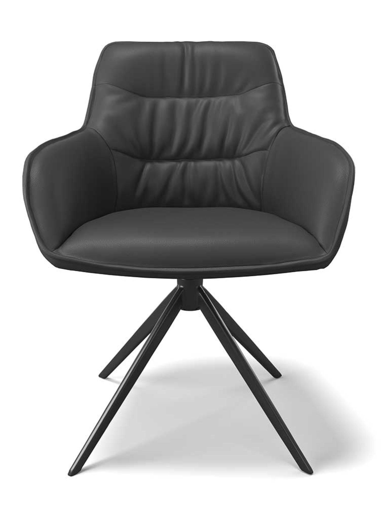 Eetkamerstoel Como leder zwart - MCS