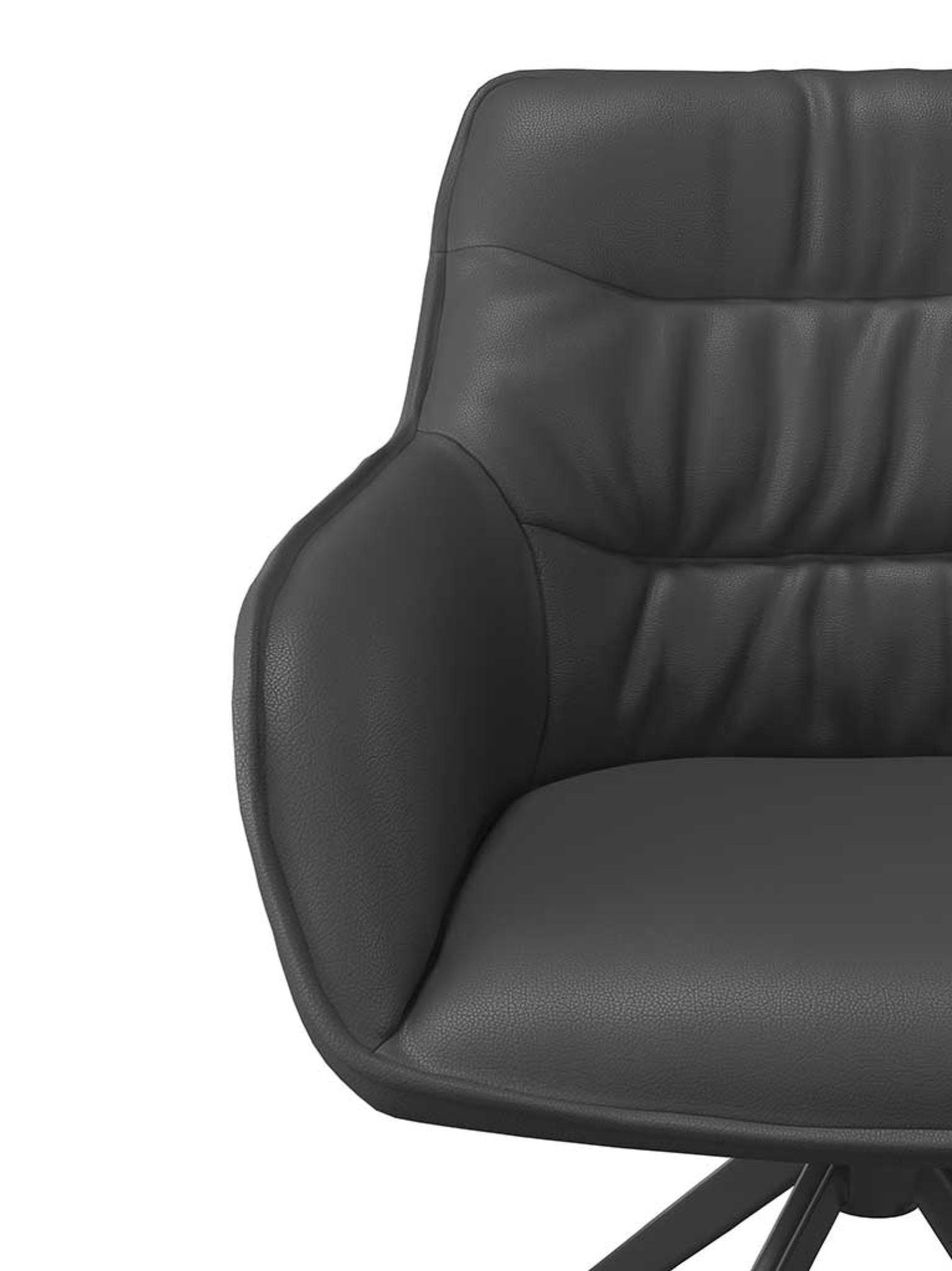 Eetkamerstoel Como leder zwart - MCS