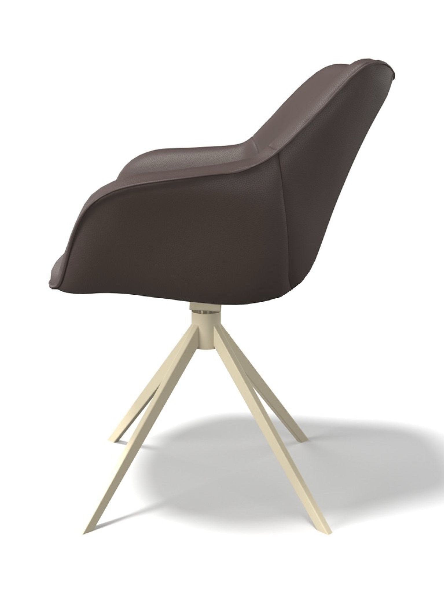 Eetkamerstoel Leder padua Ebano / Champagne poot - MCS