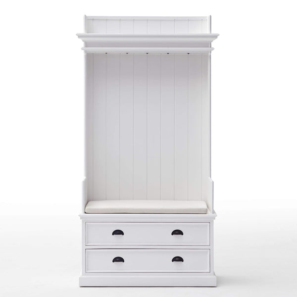 Halifax Coat Hanger Unit With Drawers - White | Marcottestyle
