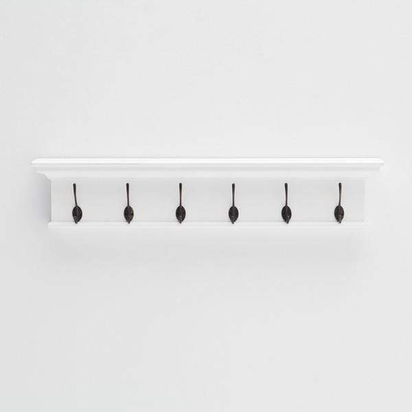 Halifax Coat Hanger Wall Unit 6 Hook - White | Marcottestyle