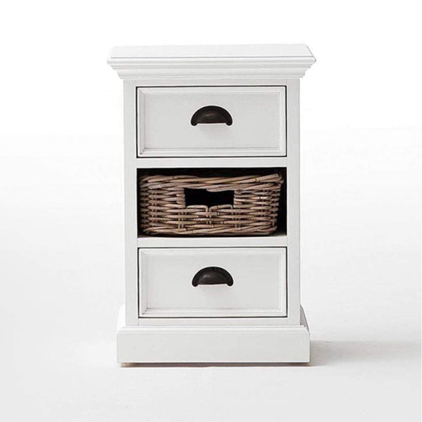 Halifax Storage Unit 1 Rattan Basket - White | Marcottestyle