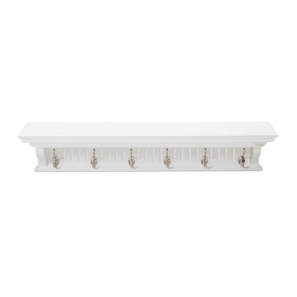 Skansen Provincial Coat Rack 6 Hooks in white solid mahogany