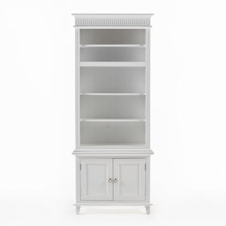 NovaSolo Skansen bookcase hutch in solid mahogany, classic white