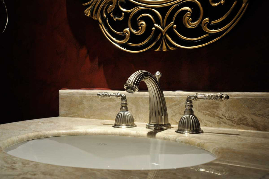 Artica Three holes basin set in interior - Bronces Mestre