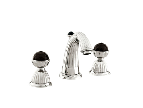 Artica Three holes basin set with Swarovski black crystal