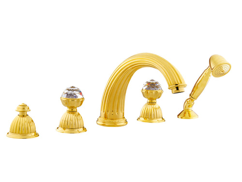 Artica Five holes bath set with Swarovski crystal