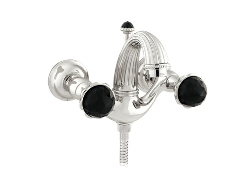 Artica Bath shower set with Swarovski black crystal