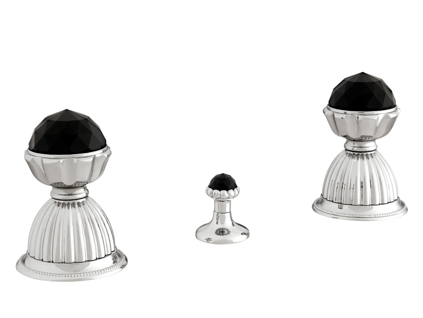 Bronces Mestre Artica Three holes bidet set with Swarovski black crystal - 033222-N00