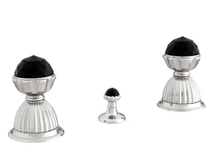 Bronces Mestre Artica Three holes bidet set with Swarovski black crystal - 033222-N00
