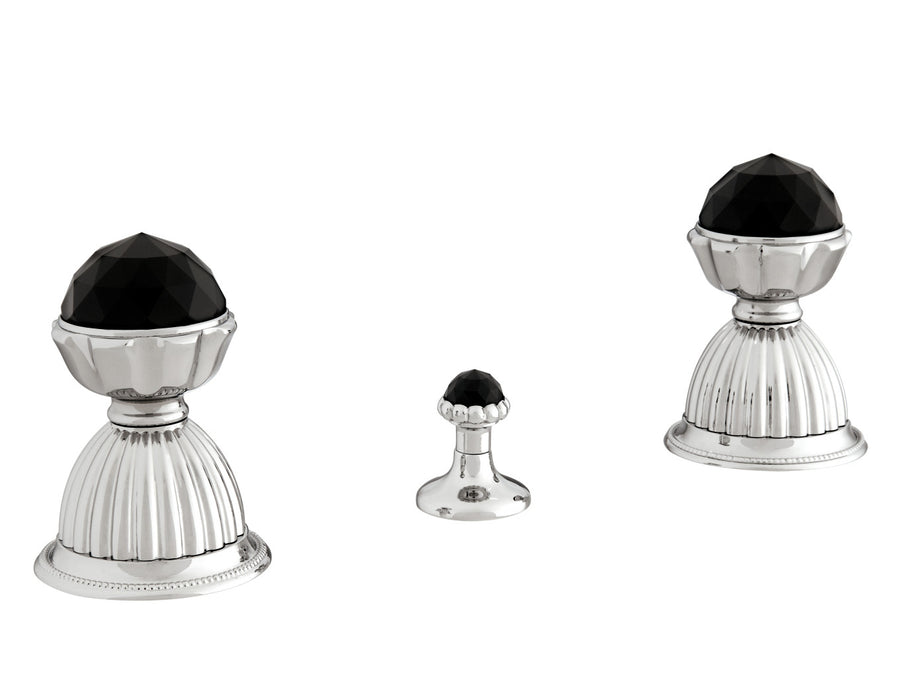 Bronces Mestre Artica Three holes bidet set with Swarovski black crystal - 033222-N00