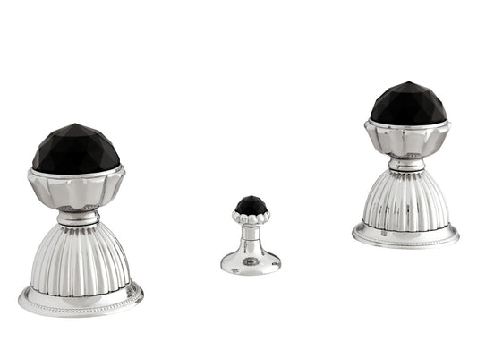 Bronces Mestre Artica Three holes bidet set with Swarovski black crystal - 033222-N00