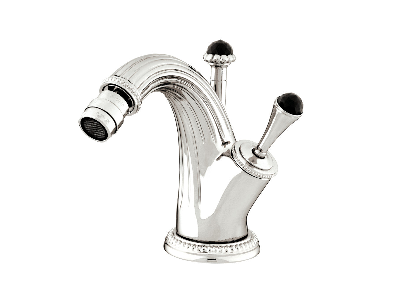 Bronces Mestre Artica Bidet monolever joystick mixer with Swarovski black crystal - 033223-N00