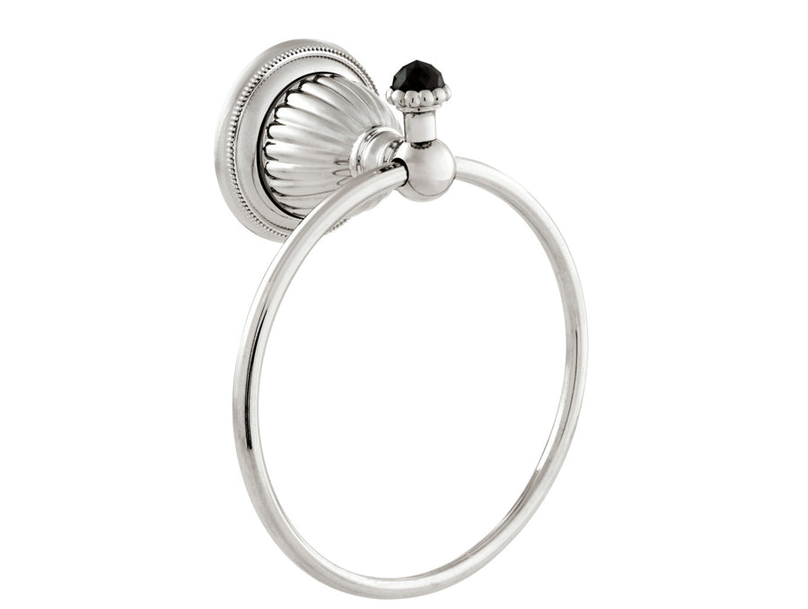 Bronces Mestre Artica Towel ring 165mm with Swarovski black crystal - 033273-N00