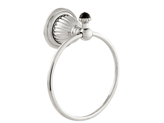 Bronces Mestre Artica Towel ring 165mm with Swarovski black crystal - 033273-N00