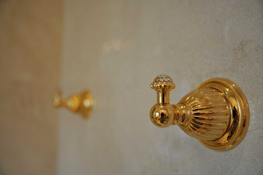 Artica Robe hook with Swarovski crystal in interior - Bronces Mestre