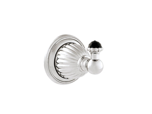 Artica Robe hook with Swarovski black crystal