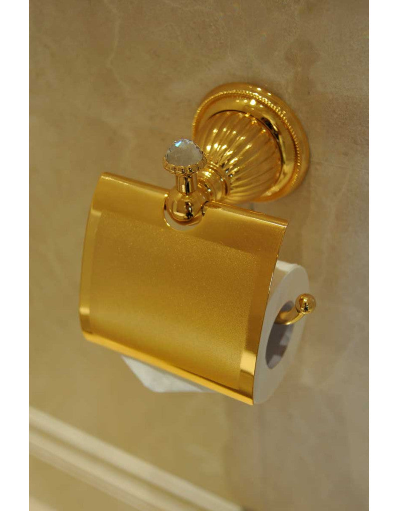 Artica Toilet paper holder with Swarovski crystal in interior - Bronces Mestre