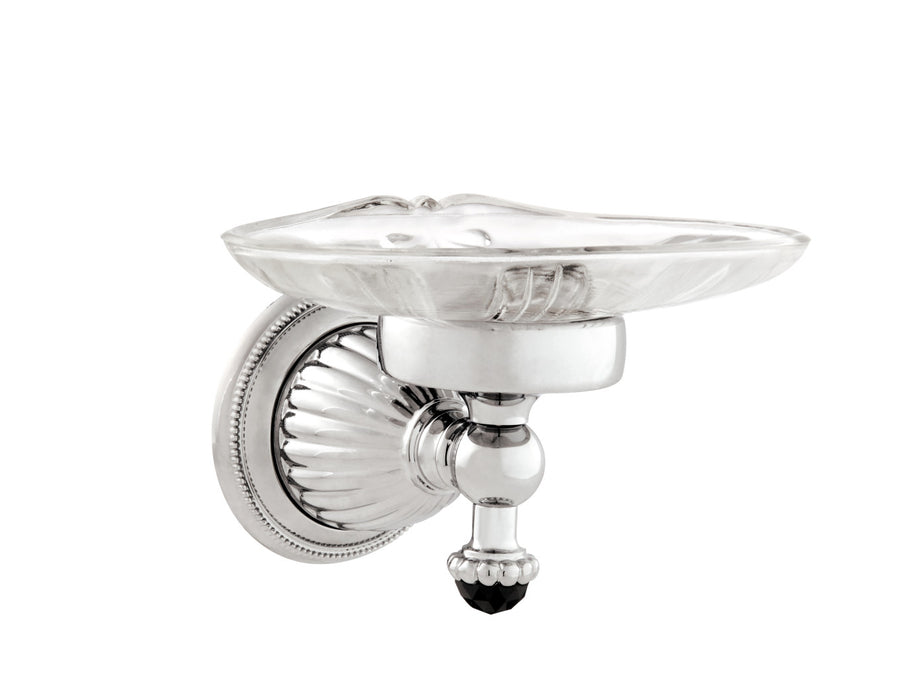 Bronces Mestre Artica Soap dish holder with black Swarovski crystal - 033278-N00