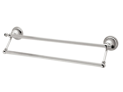 Artica Double towel rail 600mm with Swarovski black crystal