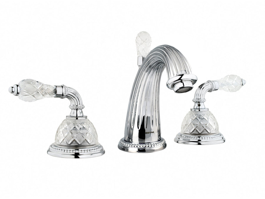 Bronces Mestre Regency Three holes basin set with classical crystal - 033301