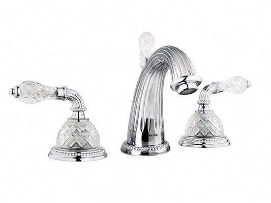 Bronces Mestre Regency Three holes basin set with classical crystal - 033301