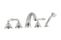 Bronces Mestre Regency Five holes bath set with classical crystal - 033316