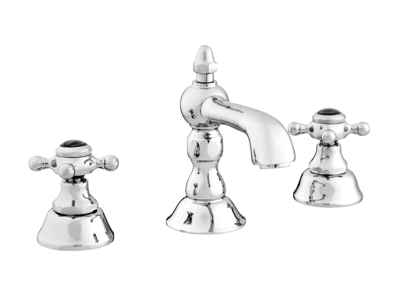 Bronces Mestre Retro Three holes basin set with black porcelain - 035001-N00
