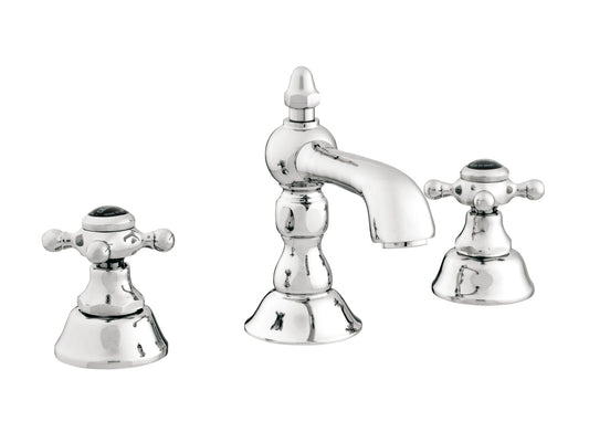 Bronces Mestre Retro Three holes basin set with black porcelain - 035001-N00