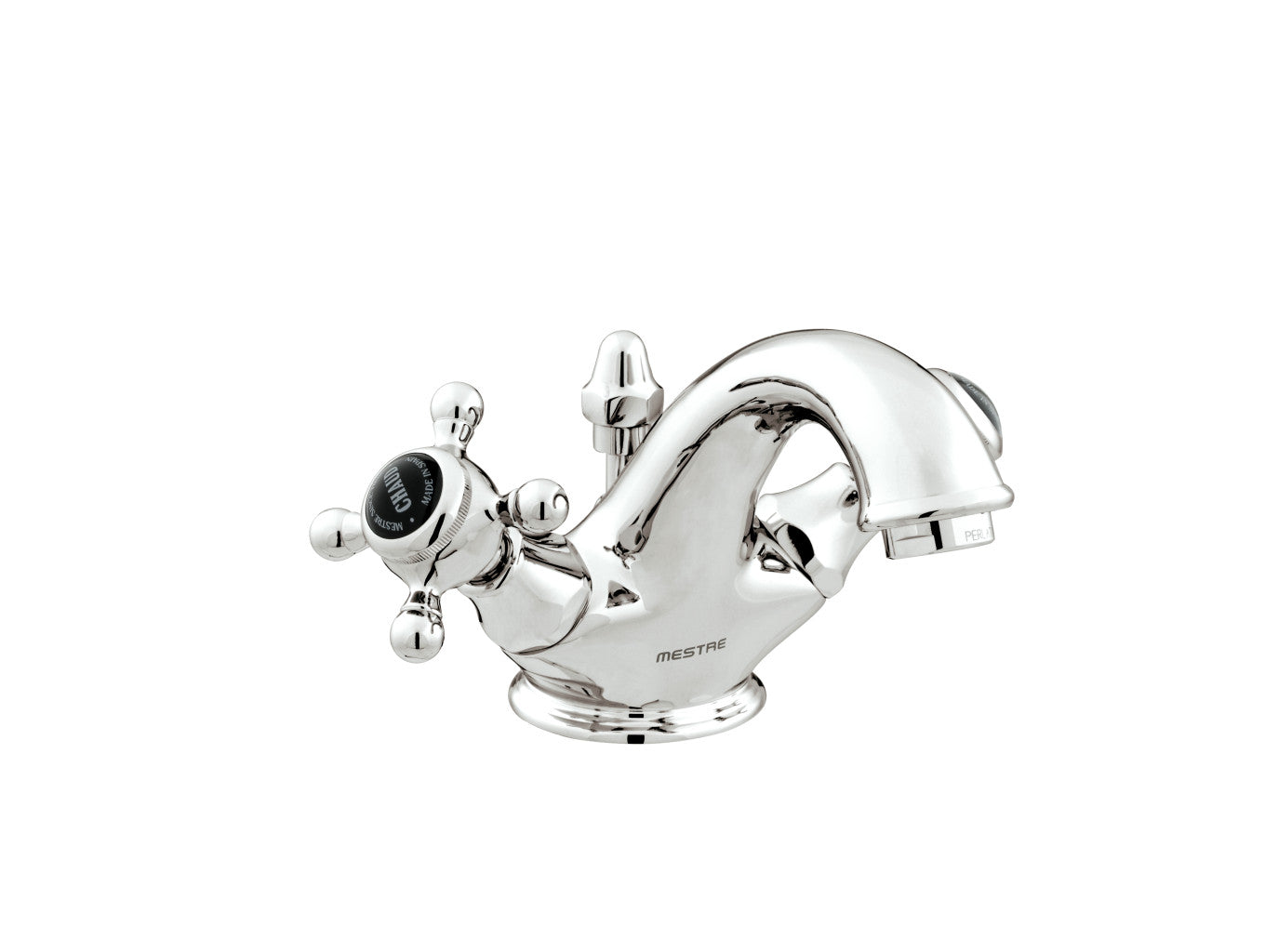 Bronces Mestre Retro One hole basin mixer with black porcelain - 035005-N00