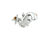 Bronces Mestre Atlantica Precious One hole basin mixer with tiger eye stone - 035005
