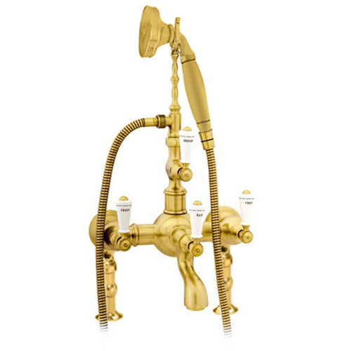 Bronces Mestre Retro Bath shower set for deck with porcelain - 035011-M00