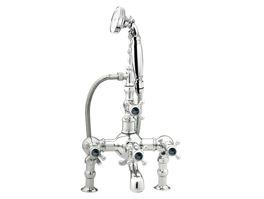 Bronces Mestre Retro Bath shower set for deck with black porcelain - 035011-N00