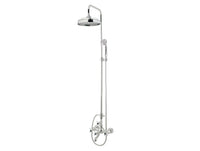 Bronces Mestre Retro Bath shower set with column and black porcelain handles - 035016-CN0