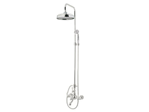 Bronces Mestre Retro Bath shower set with column and porcelain handles - 035016-MC0
