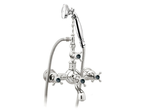 Retro Bath shower set with black porcelain