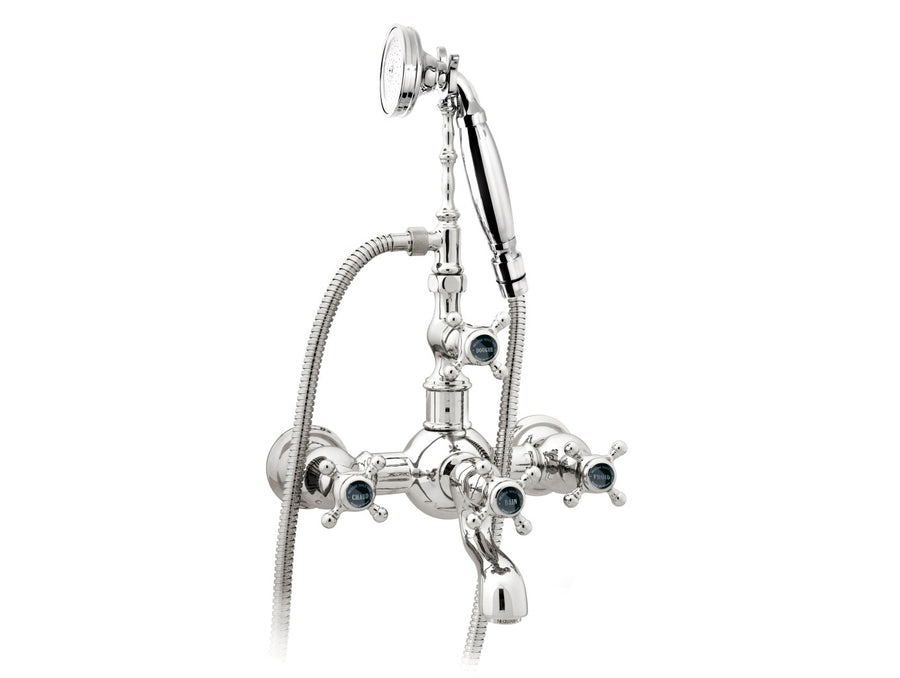 Bronces Mestre Retro Bath shower set with black porcelain - 035016-N00