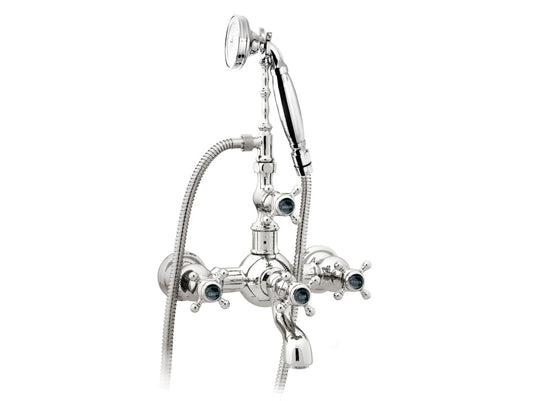 Bronces Mestre Retro Bath shower set with black porcelain - 035016-N00