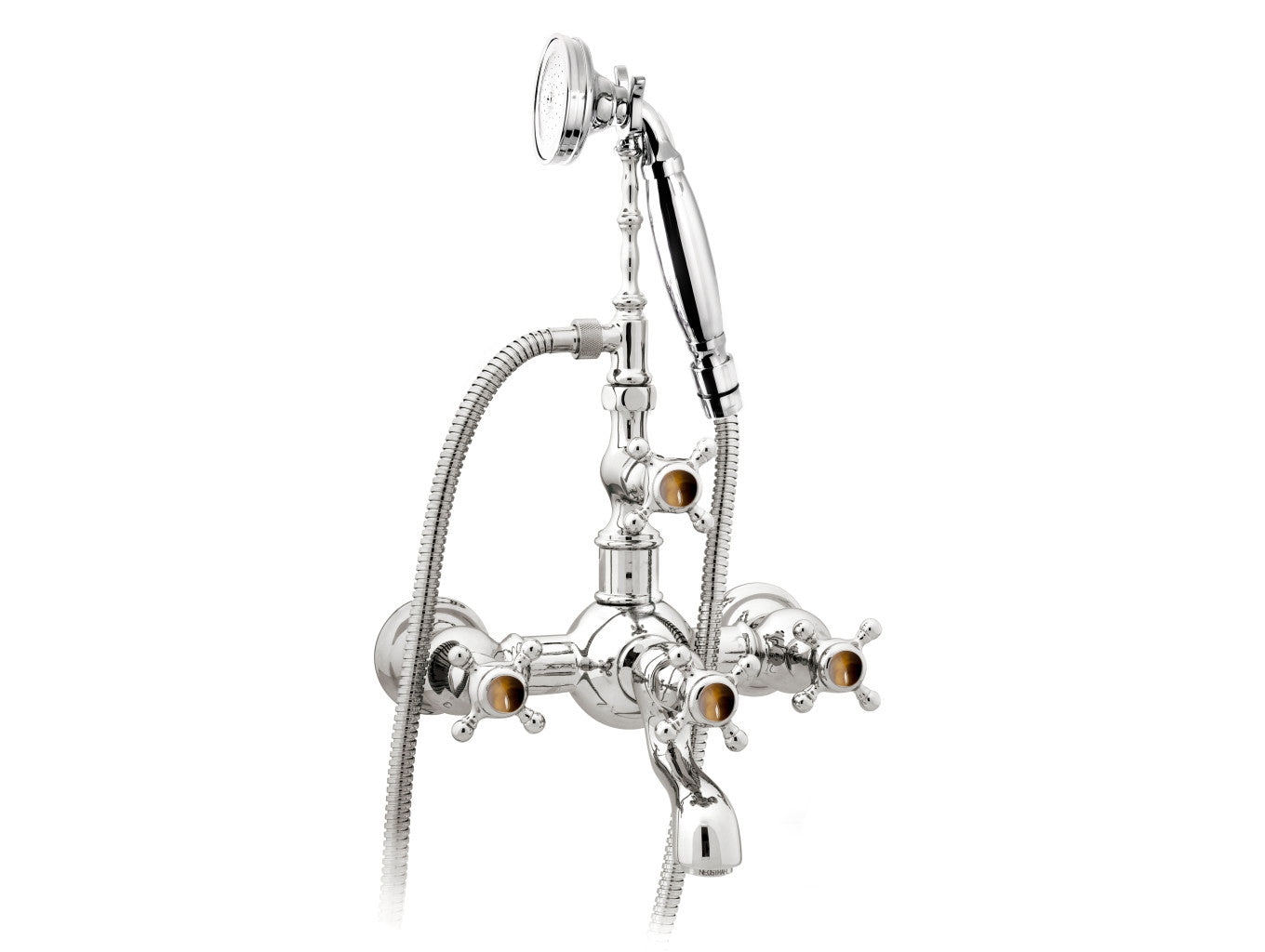 Bronces Mestre Atlantica Precious Bath shower set with tiger eye stone - 035016-TG0