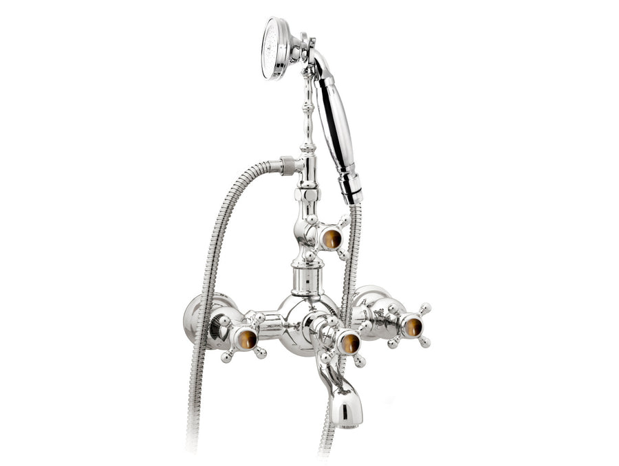 Bronces Mestre Atlantica Precious Bath shower set with tiger eye stone - 035016-TG0